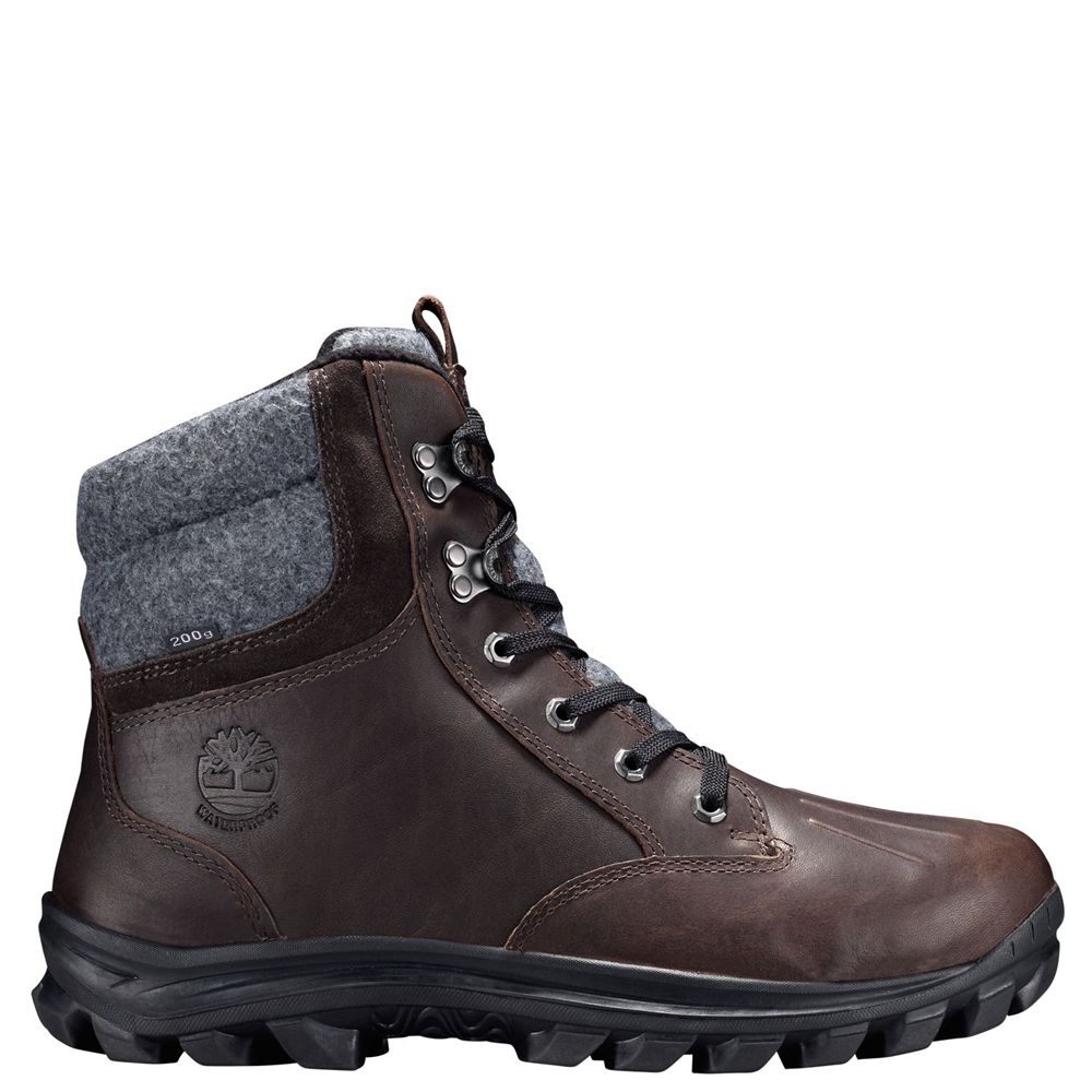 Botas de Nieve Timberland Hombre Chillberg Mid Waterproof Marrones Oscuro - Chile DJG-149568